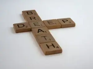 Scrabble letters - deep breath
