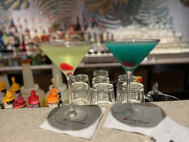 Two martinis on Carnival Celebration