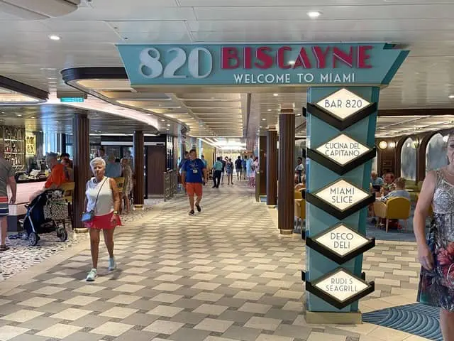 820 Biscayne is a Miami inspired zone on Carnival Celebration