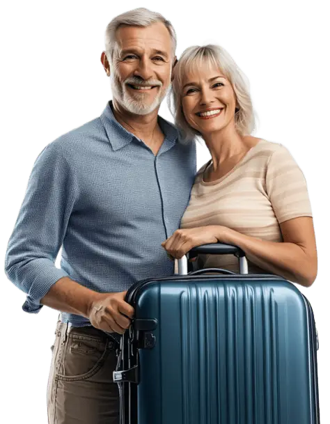 Couple ready to travel