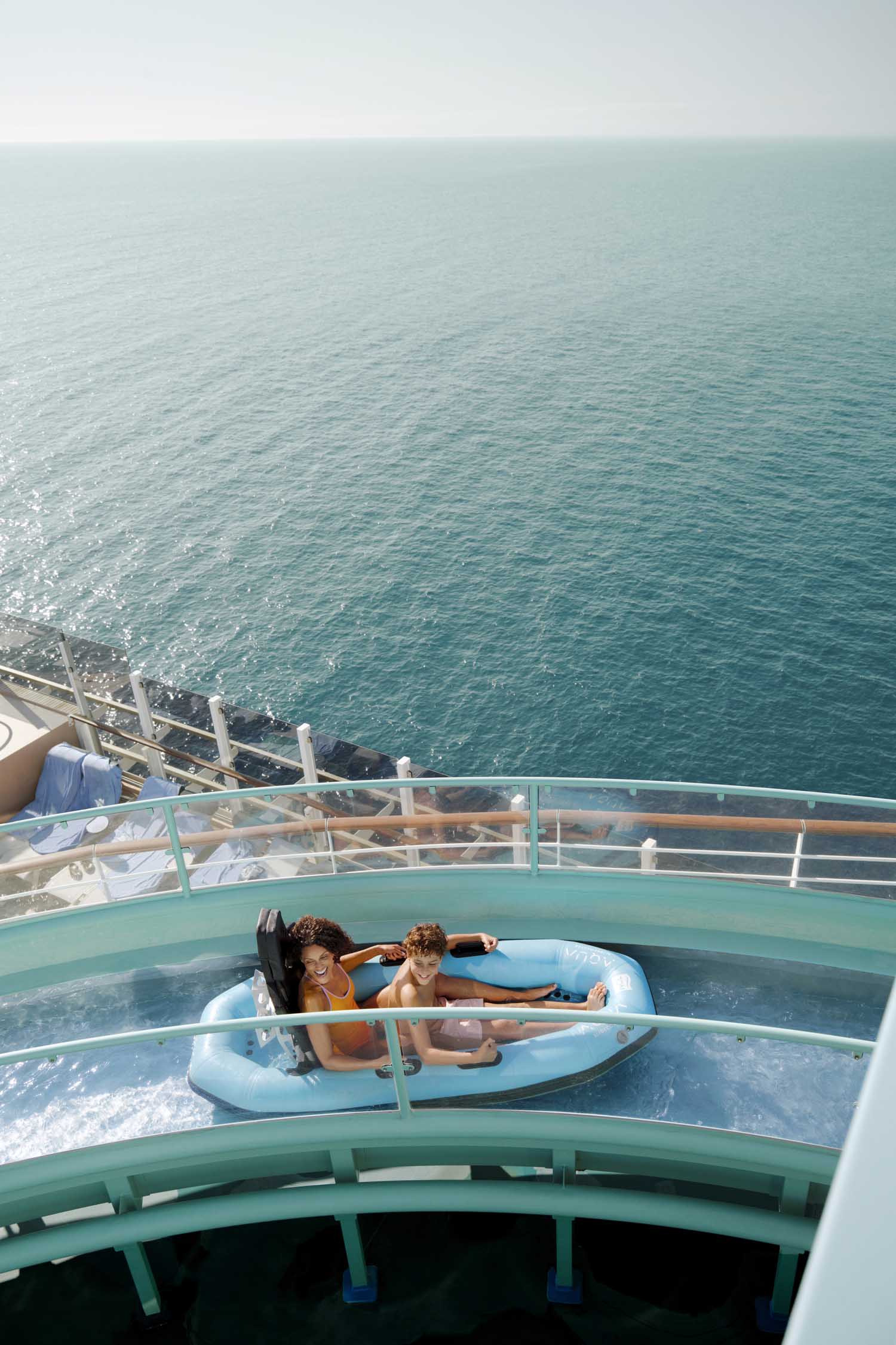 People having fun on a waterslide