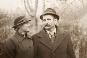Old photograph of a man and woman