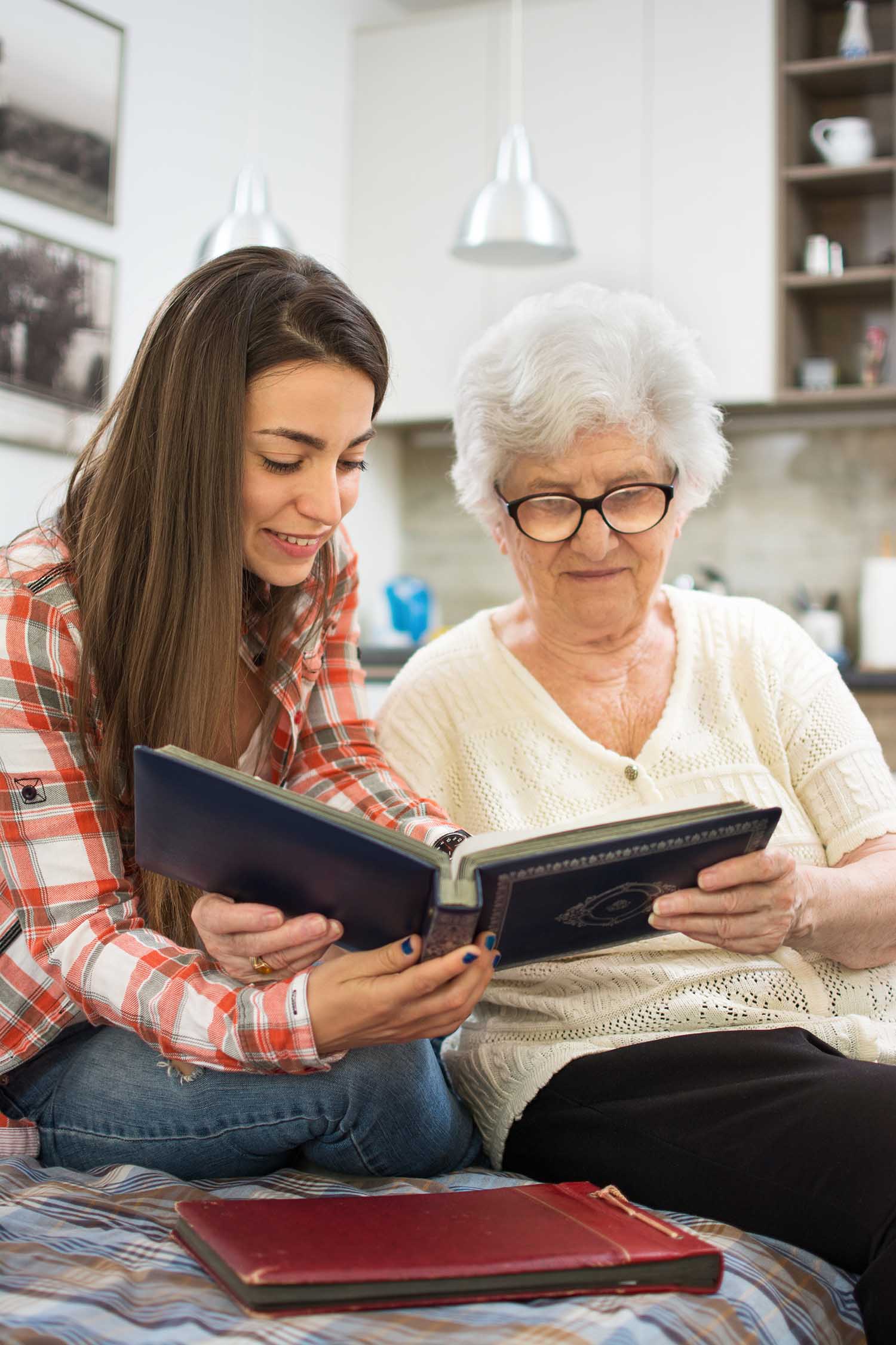 Women looking at a photo album
