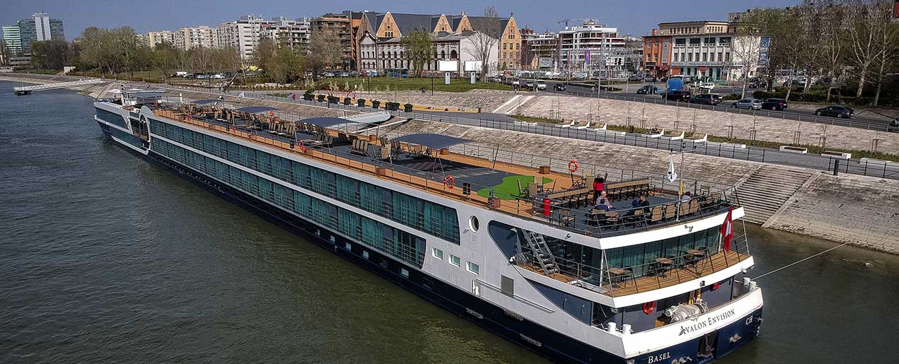 Avalon Envision docked in a city