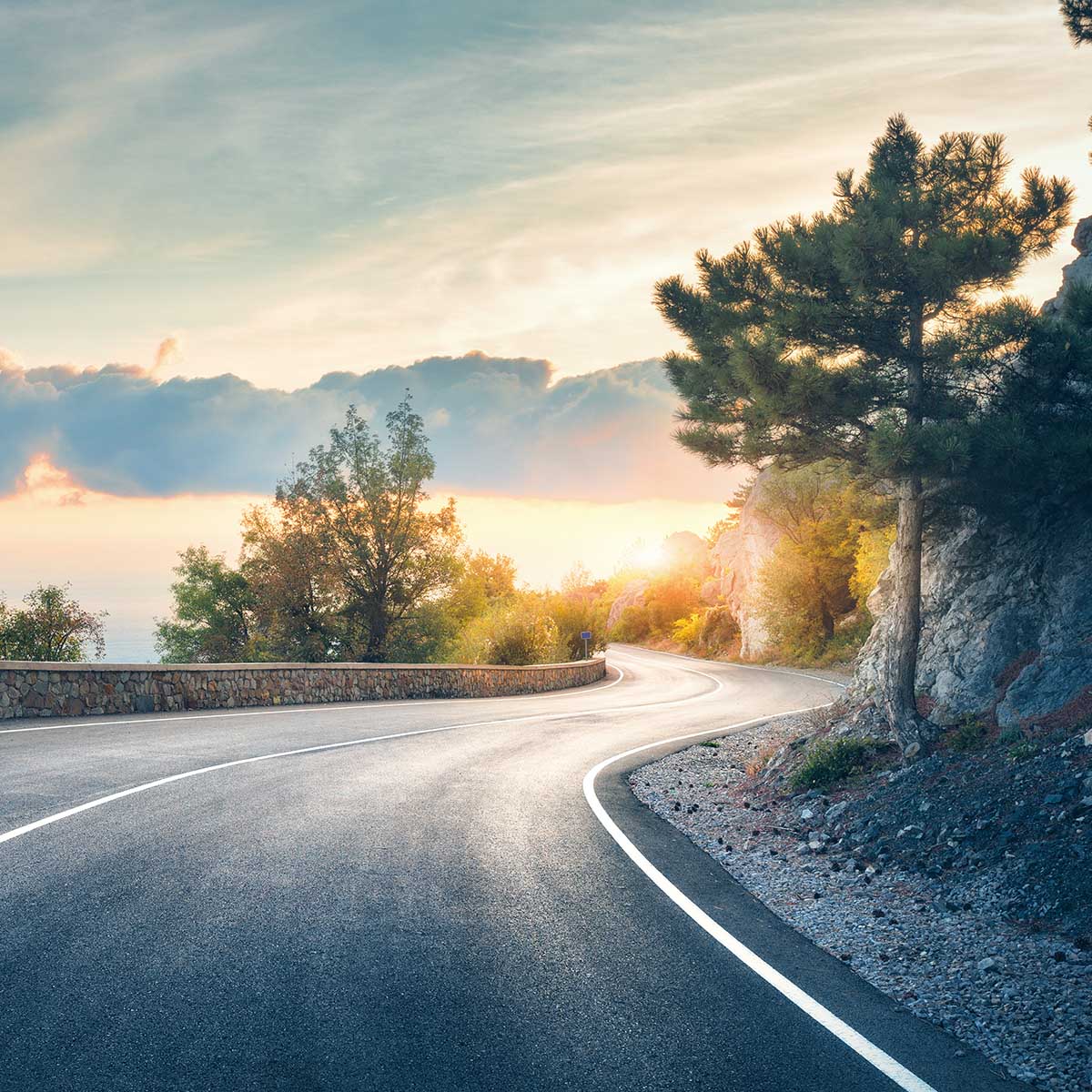 Winding road leading somewhere mysterious